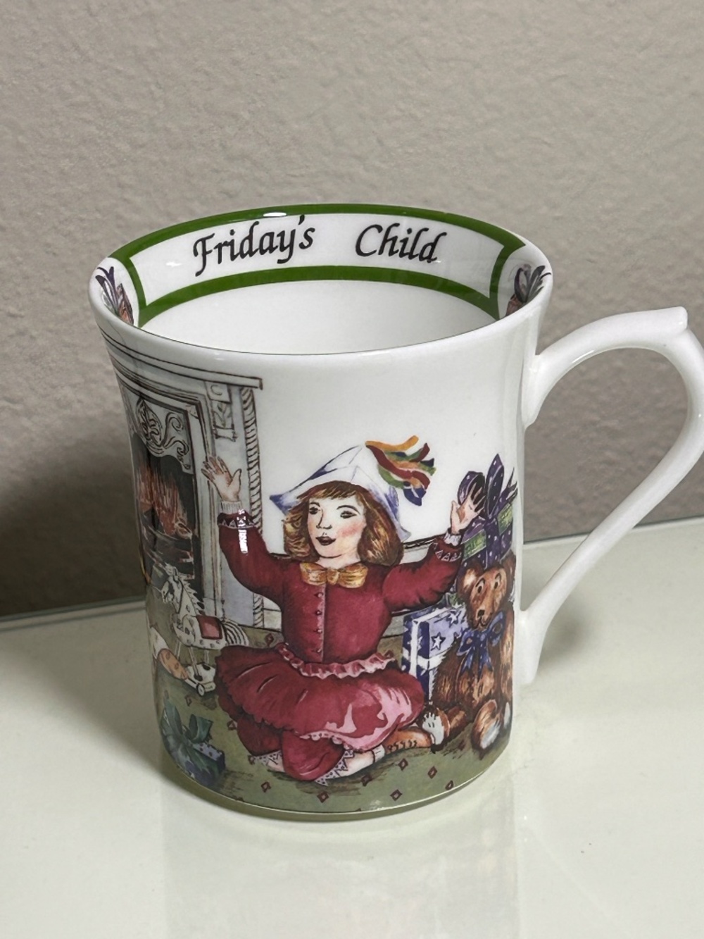 Friday's Child Cup Mug Queens Bone China Birthday Shower Gift New